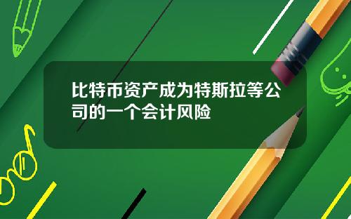 比特币资产成为特斯拉等公司的一个会计风险