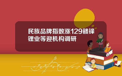 民族品牌指数涨129赣锋锂业等迎机构调研