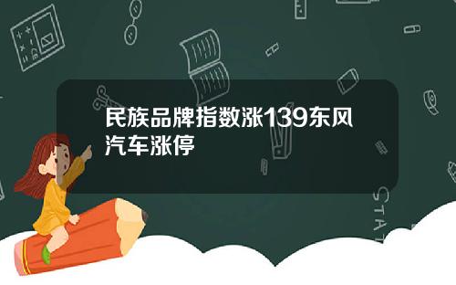 民族品牌指数涨139东风汽车涨停
