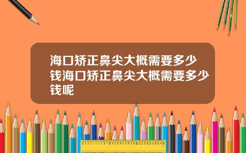 海口矫正鼻尖大概需要多少钱海口矫正鼻尖大概需要多少钱呢