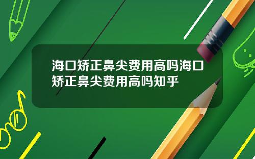 海口矫正鼻尖费用高吗海口矫正鼻尖费用高吗知乎