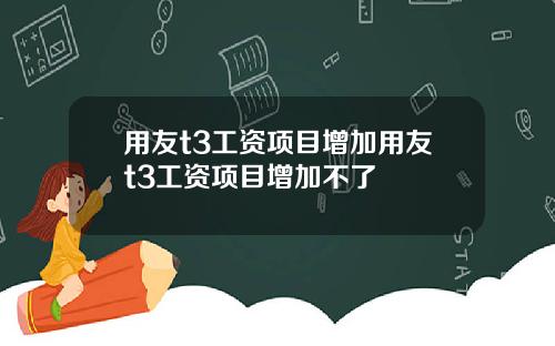 用友t3工资项目增加用友t3工资项目增加不了
