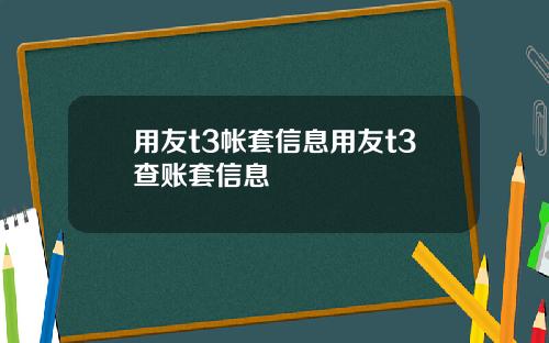 用友t3帐套信息用友t3查账套信息