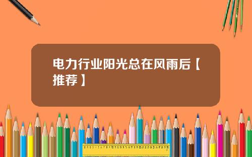 电力行业阳光总在风雨后【推荐】