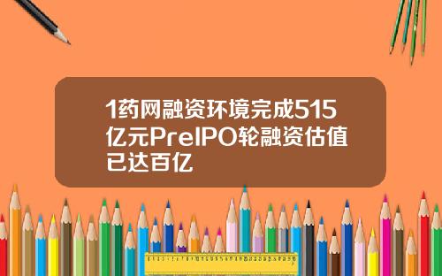 1药网融资环境完成515亿元PreIPO轮融资估值已达百亿