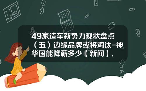 49家造车新势力现状盘点(五)边缘品牌或将淘汰-神华国能降薪多少【新闻】.