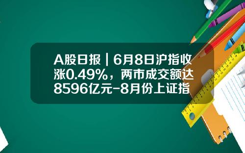 A股日报｜6月8日沪指收涨0.49%，两市成交额达8596亿元-8月份上证指数多少