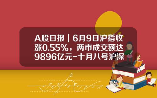 A股日报｜6月9日沪指收涨0.55%，两市成交额达9896亿元-十月八号沪深两？？收盘是多少个点