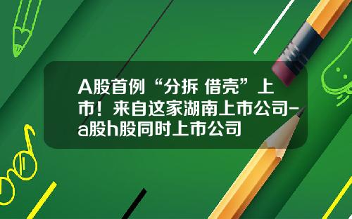 A股首例“分拆+借壳”上市！来自这家湖南上市公司-a股h股同时上市公司