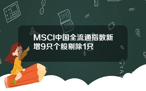 MSCI中国全流通指数新增9只个股剔除1只