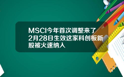 MSCI今年首次调整来了2月28日生效这家科创板新股被火速纳入