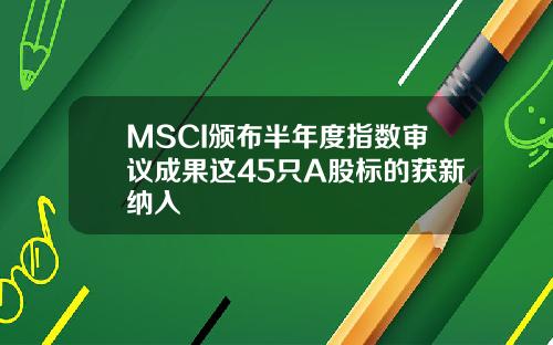 MSCI颁布半年度指数审议成果这45只A股标的获新纳入