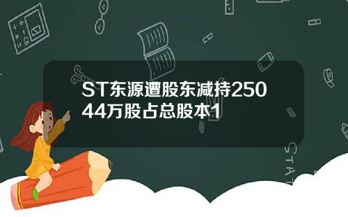 ST东源遭股东减持25044万股占总股本1
