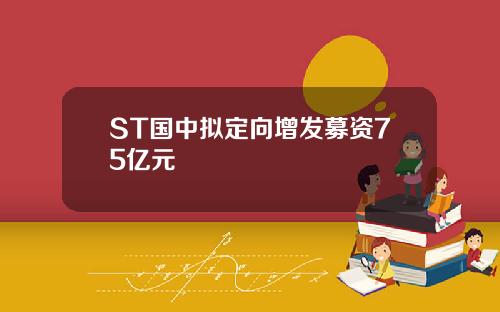 ST国中拟定向增发募资75亿元