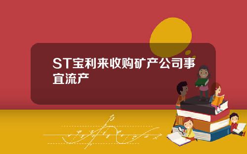 ST宝利来收购矿产公司事宜流产