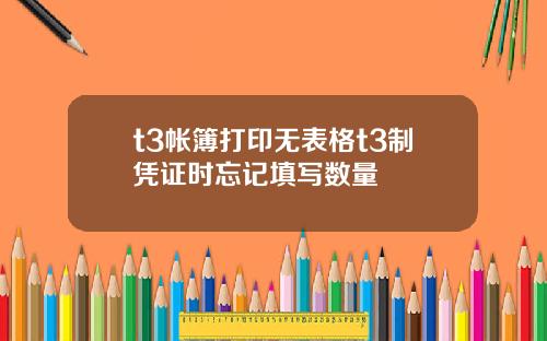 t3帐簿打印无表格t3制凭证时忘记填写数量