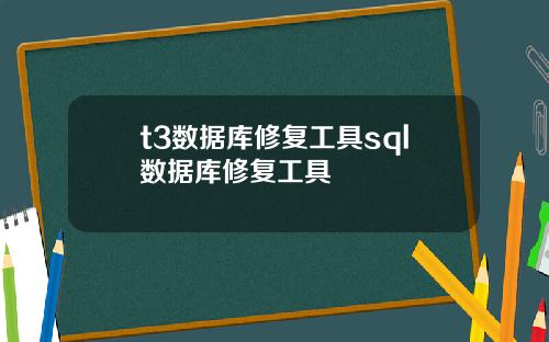 t3数据库修复工具sql数据库修复工具