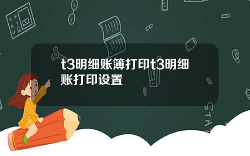 t3明细账簿打印t3明细账打印设置