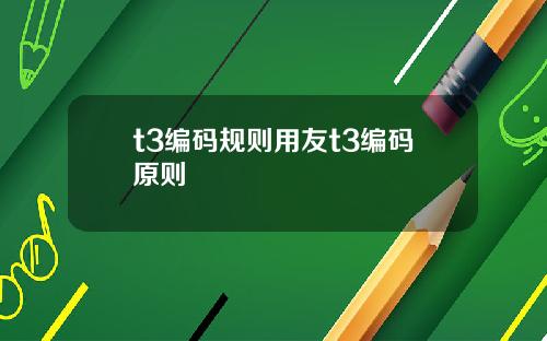t3编码规则用友t3编码原则