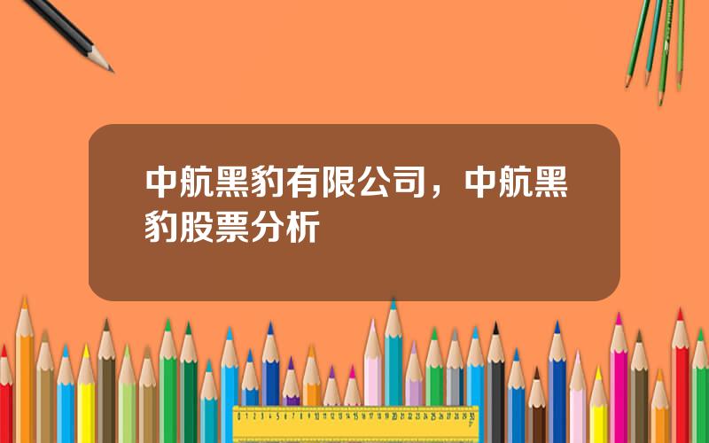 中航黑豹有限公司，中航黑豹股票分析