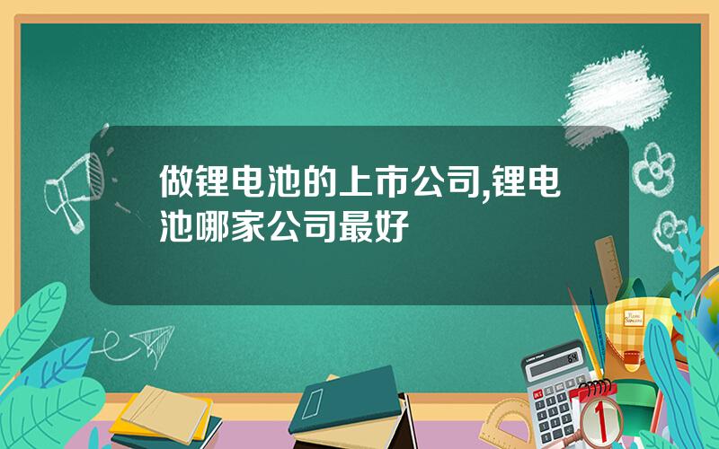 做锂电池的上市公司,锂电池哪家公司最好