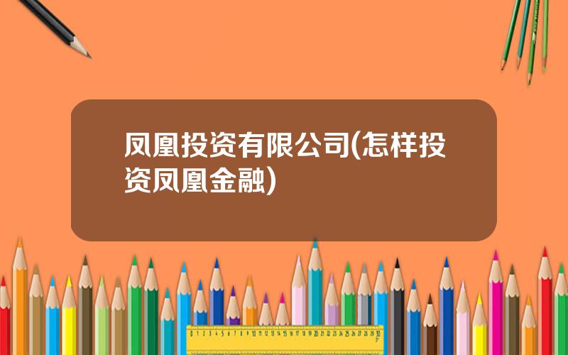 凤凰投资有限公司(怎样投资凤凰金融)