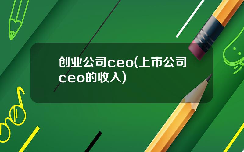创业公司ceo(上市公司ceo的收入)