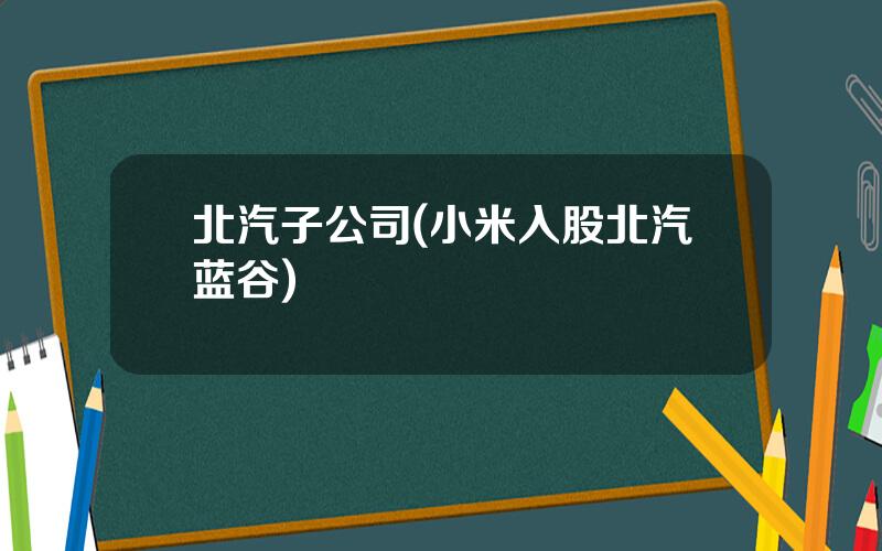 北汽子公司(小米入股北汽蓝谷)