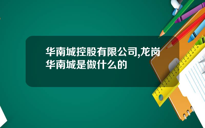 华南城控股有限公司,龙岗华南城是做什么的