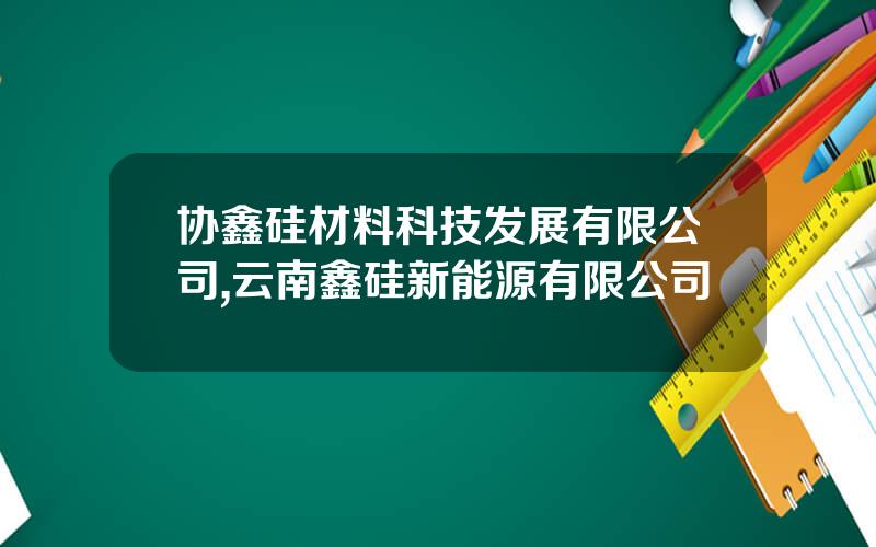 协鑫硅材料科技发展有限公司,云南鑫硅新能源有限公司