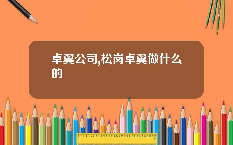 卓翼公司,松岗卓翼做什么的