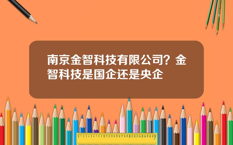 南京金智科技有限公司？金智科技是国企还是央企