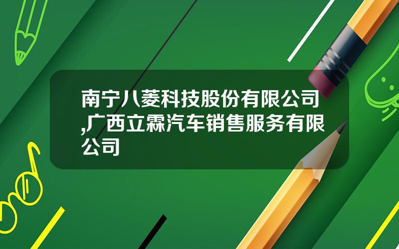 南宁八菱科技股份有限公司,广西立霖汽车销售服务有限公司