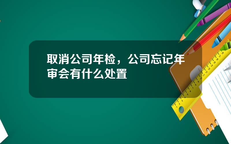 取消公司年检，公司忘记年审会有什么处置