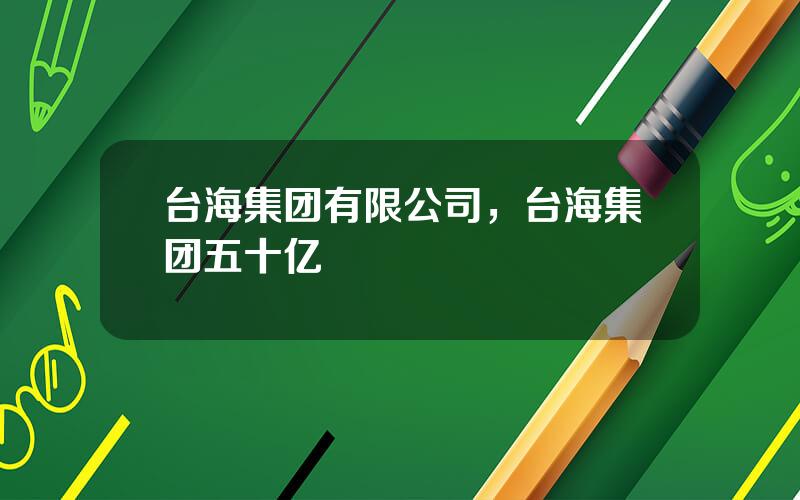 台海集团有限公司，台海集团五十亿
