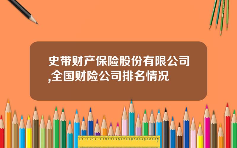 史带财产保险股份有限公司,全国财险公司排名情况