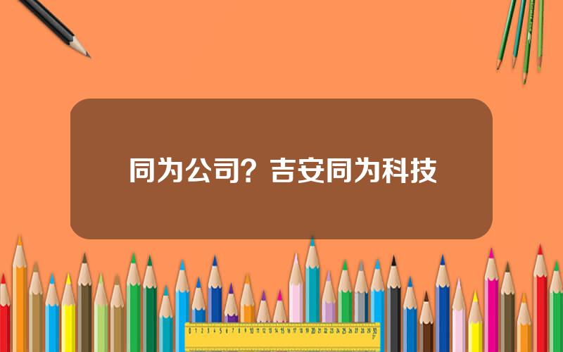 同为公司？吉安同为科技