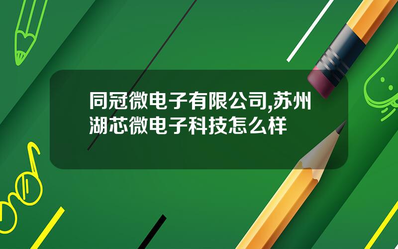 同冠微电子有限公司,苏州湖芯微电子科技怎么样