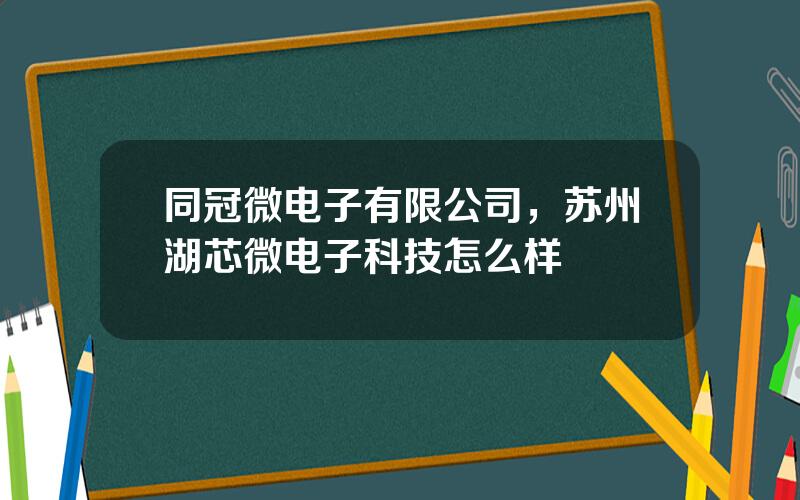 同冠微电子有限公司，苏州湖芯微电子科技怎么样