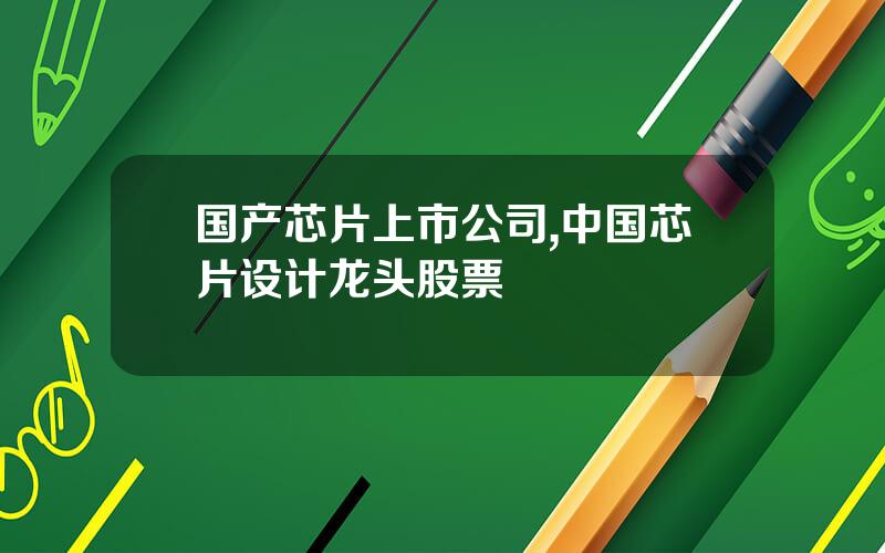 国产芯片上市公司,中国芯片设计龙头股票