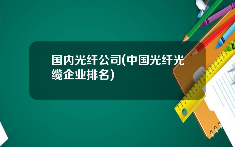 国内光纤公司(中国光纤光缆企业排名)
