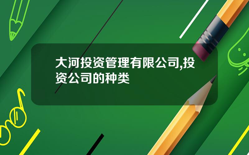 大河投资管理有限公司,投资公司的种类