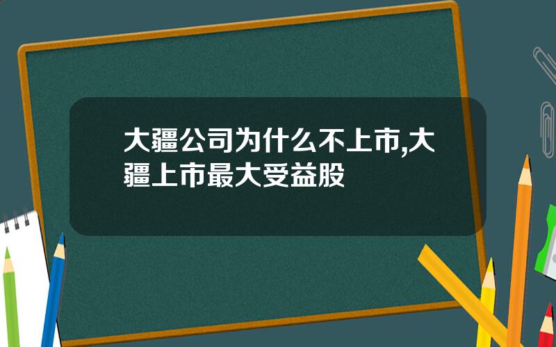 大疆公司为什么不上市,大疆上市最大受益股