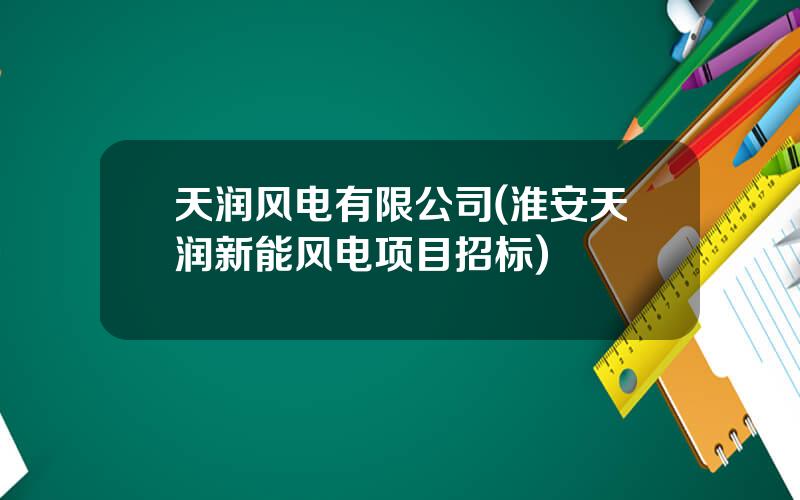天润风电有限公司(淮安天润新能风电项目招标)