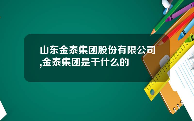 山东金泰集团股份有限公司,金泰集团是干什么的