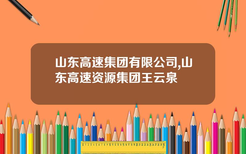 山东高速集团有限公司,山东高速资源集团王云泉