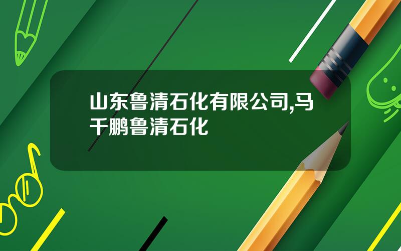 山东鲁清石化有限公司,马千鹏鲁清石化