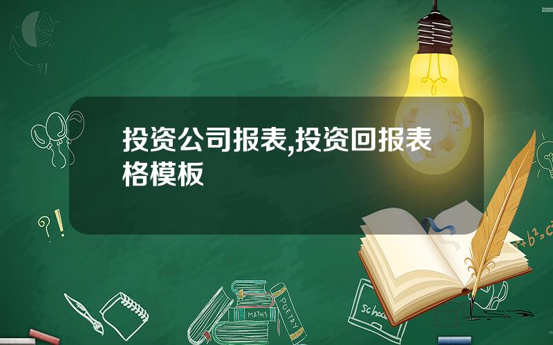 投资公司报表,投资回报表格模板