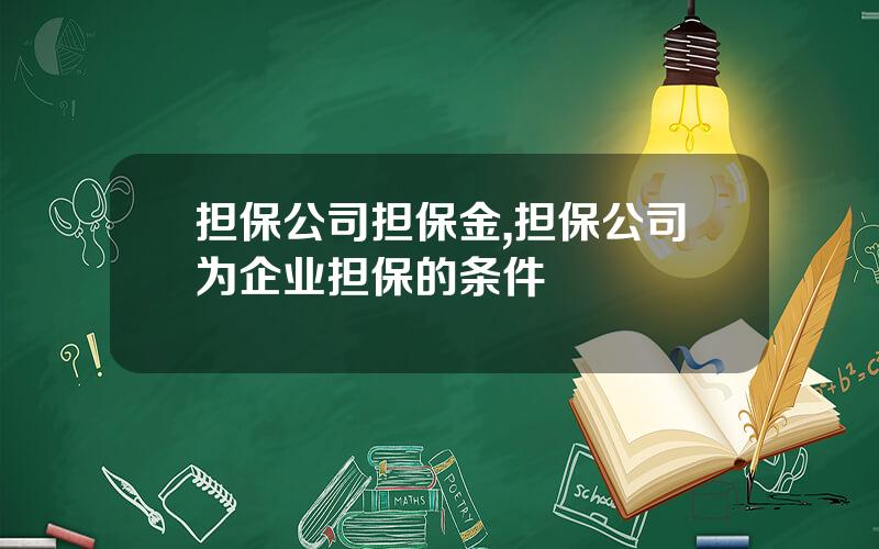 担保公司担保金,担保公司为企业担保的条件