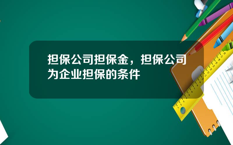 担保公司担保金，担保公司为企业担保的条件